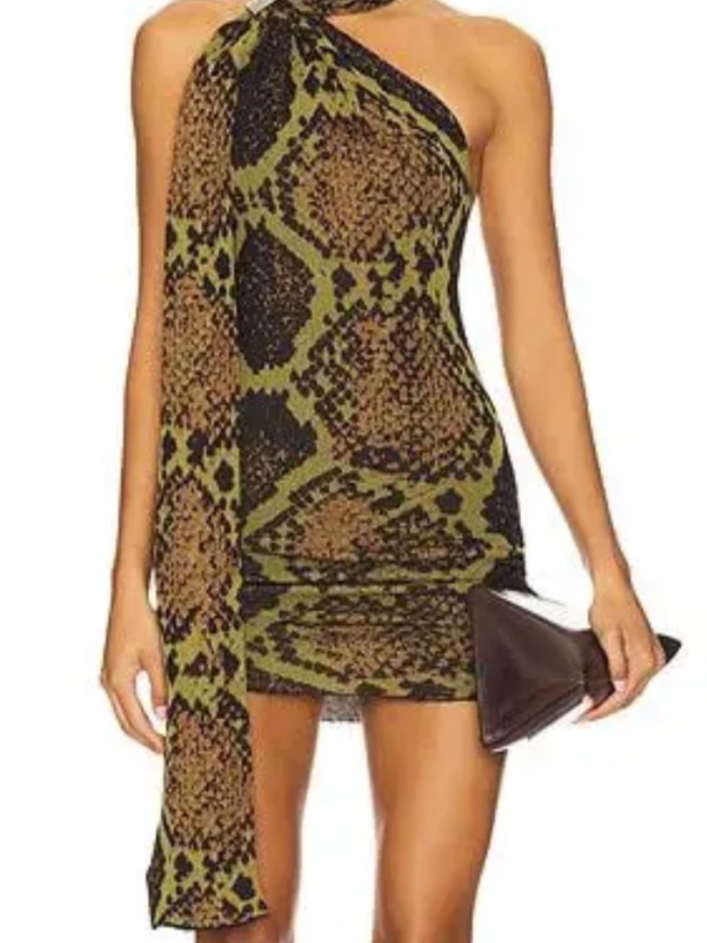 The Attico Python Halter Mini Dress (NWT, IT44)